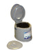 SunnCamp Lulu Portable Camping Toilet with Waste Bucket - main product image, showing assembled toilet with seat up and lid removed