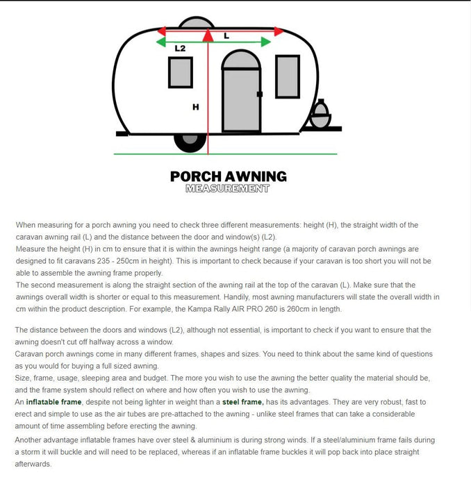 Porch awning measurement guide