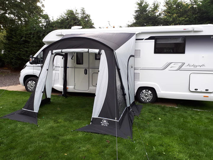 Sunncamp Swift Verao Van Awning 260 - High 250 - 265cm feature image of awning door unzipped with view from right