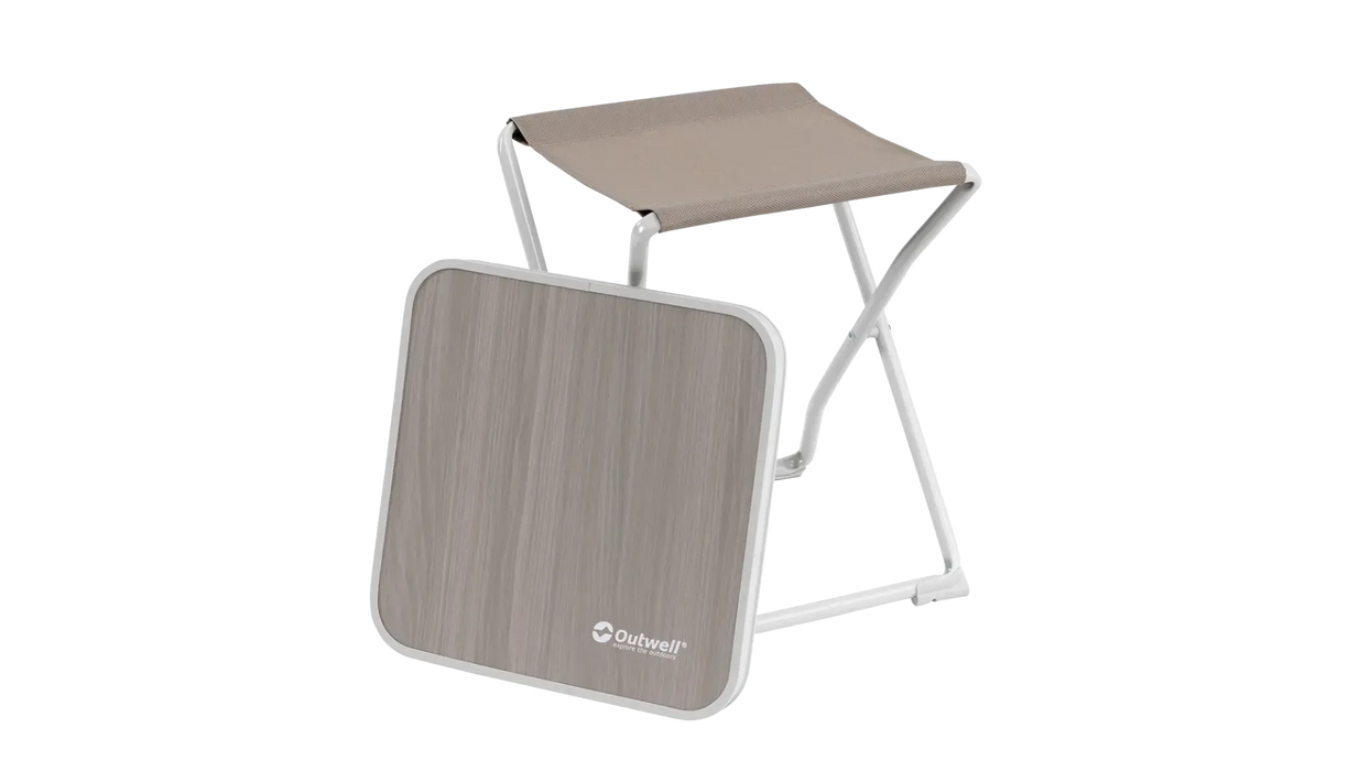 Outwell Baffin 3-in-1 Stool Table Footrest Multi-Use Camping Furniture - product image, showing Toffee Tint stool with detached table top