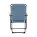Travellife Lago Compact Camping Chair Wave Blue - product image, showing a light blue fabric outdoor lounge chair with a black metal frame, on a plain white background.