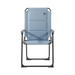 Travellife Lago Compact Camping Chair Wave Blue - product image, showing a light blue fabric outdoor lounge chair with a black metal frame, on a plain white background.