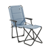 Travellife Lago Compact Camping Chair Wave Blue - product image, showing a light blue fabric outdoor lounge chair with a black metal frame, on a plain white background.