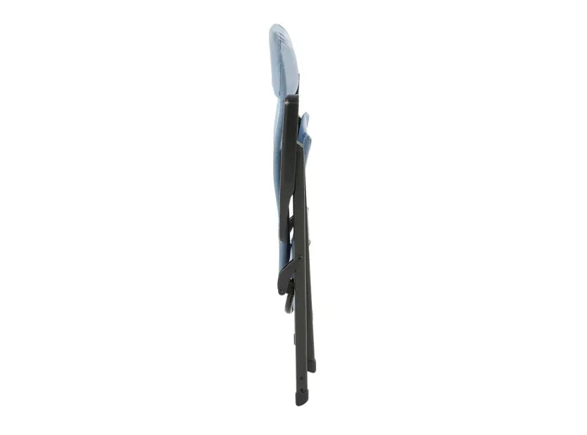Travellife Lago Recliner Comfort Chair Wave Blue - product image, showing a folded folding chair shown from the side against a plain white background.