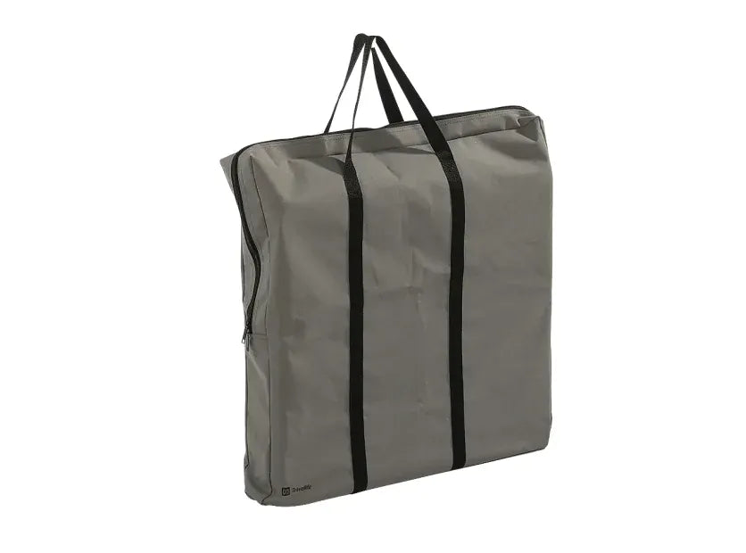Travellife Toledo High Folding Camping Storage Unit – product image, showing a gray soft-sided storage bag with black handles and black vertical trim, shown on a plain white background.