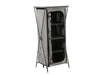 Travellife Toledo High Folding Camping Storage Unit – main product image, showing a grey fabric-covered portable shelving unit with a metal frame, shown on a plain white background.