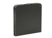 Travellife Toledo Wide Folding Camping Storage Unit – product image, showing a black folding table shown folded and standing upright, photographed on a clean white background.