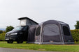 Vango Airhub Hexaway Pro Drive Away Awning Low - Cloud Grey feature image of awning pitched on campsite