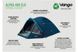 Vango Alpha 400 CLR Blue - 4 Berth Dome external feature image