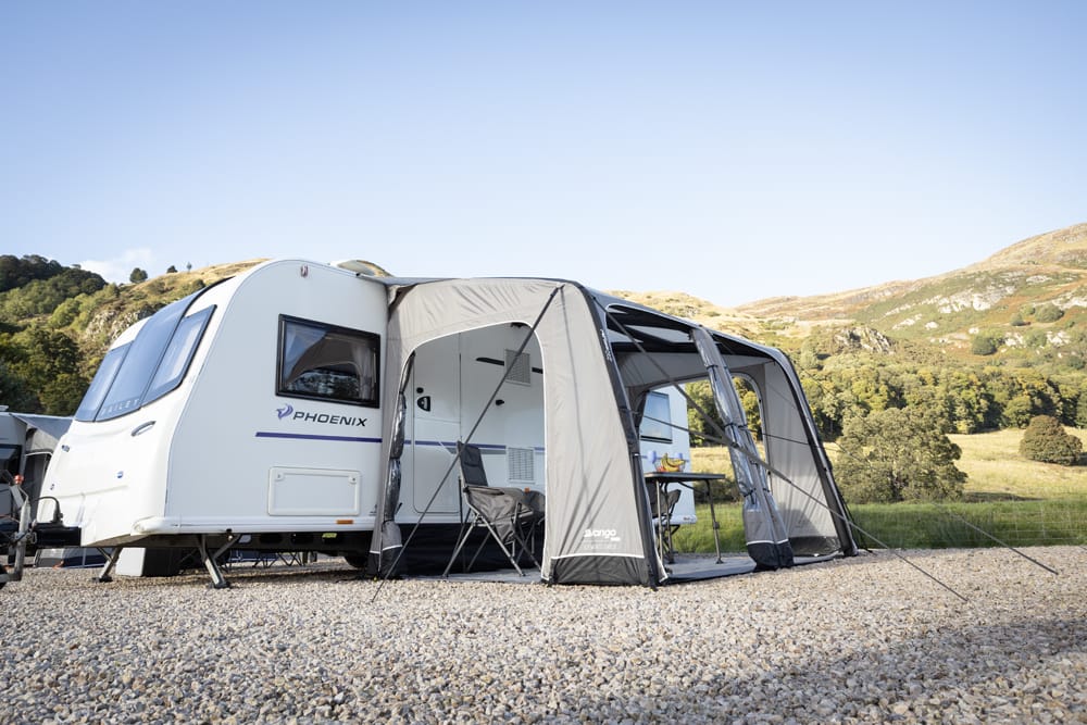 Vango Balletto Air 330 Inflatable Caravan Porch Awning - 2026 Model - lifestyle image