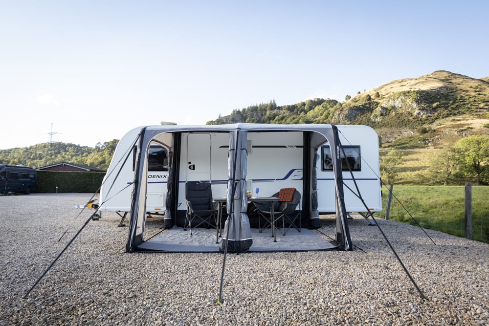 Vango Balletto Air 330 Inflatable Caravan Porch Awning - 2026 Model - lifestyle image