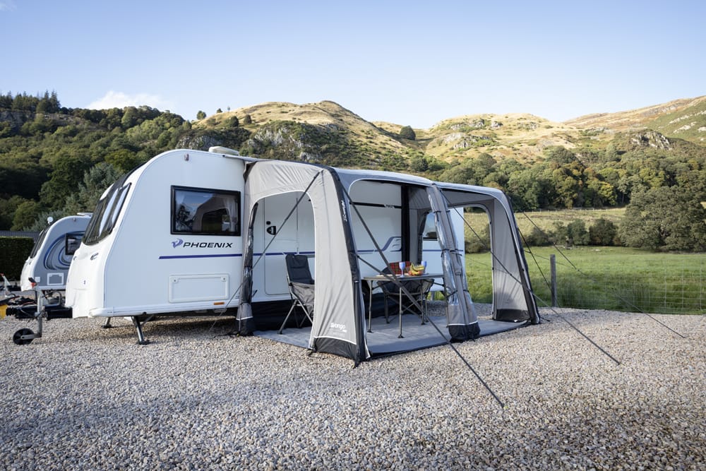 Vango Balletto Air 330 Inflatable Caravan Porch Awning - 2026 Model - lifestyle image
