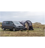 Vango Cove II Air Inflatable Drive Away Awning Smoke - Low lifestyle image showing mainly vehicle with awning on far side