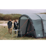 Vango Cove II Air Inflatable Drive Away Awning Smoke - Low lifestyle image of close up of front canopy of free standing awning