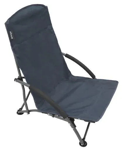 Vango Dune Folding Low Beach Chair Granite Grey side view on white background