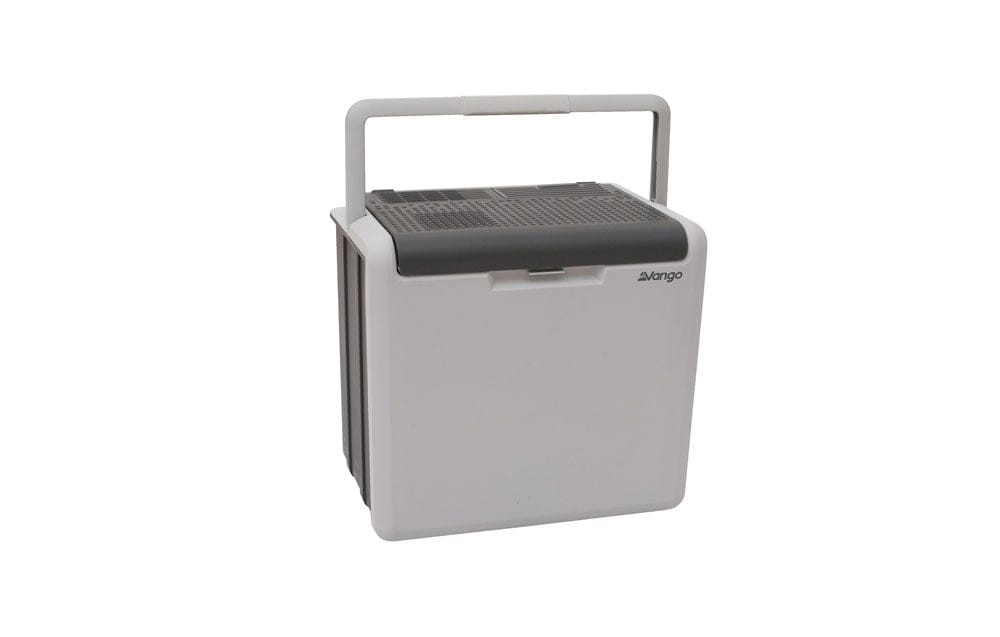 Vango E-Pinnacle 30L 12V & 230V Electric Cool Box - 2026 Model - product image, shown with carry handle raised