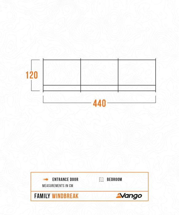 Vango Family Windbreak Camping Shelter - product floorplan infographic