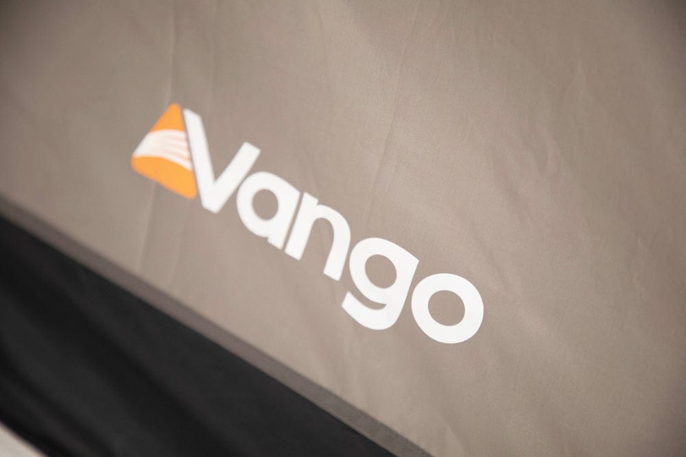Vango Family Windbreak Camping Shelter - product image, close-up of material with Vango logo