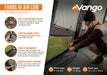 Vango Faros III Air Inflatable Drive Away Awning Cloud Grey - Low internal feature infographic tension band stystem, lantern hanging points, sewn in groundsheet and toggled privacy curtains