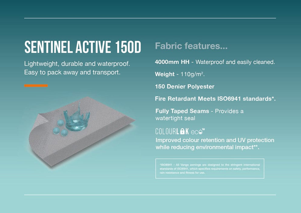 Vango Faros III Air Low Inflatable Drive Away Awning - product fabric infographic