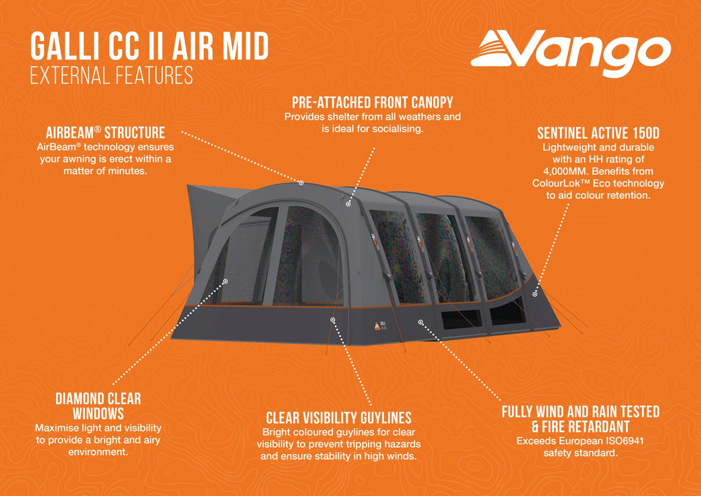 Vango Galli CC Air Inflatable Drive Away Awning - mid external features images