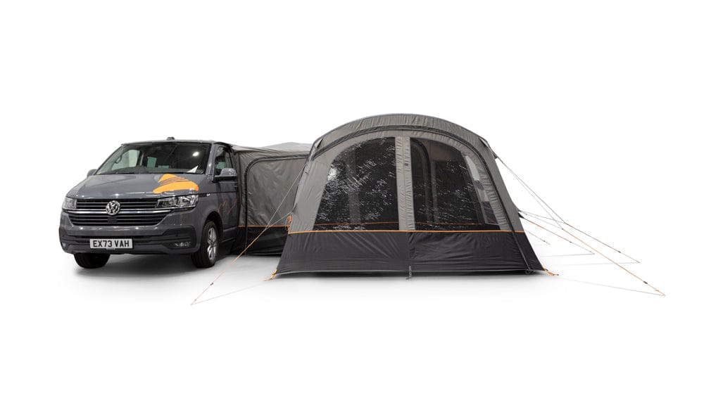 Vango Galli CC II Air Low Drive Away Campervan Awning - product image, shown from front view, attached to vehicle