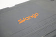 Vango Glacier 33 Litre Camping Cool Box feature image of close up of the orange vango logo on grey cooler