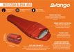 Vango Nitestar Alpha 450 Sleeping Bag - Harrissa Red feature image of infographic on sleeping bag