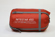 Vango Nitestar Alpha 450 Sleeping Bag - Harrissa Red feature image of side view of bag in carry bag