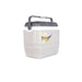 Vango Pinnacle 32L 72Hr Non Electric Camping Cool Box - Grey - product image, showing closed cool box from front-left side view with handle raised