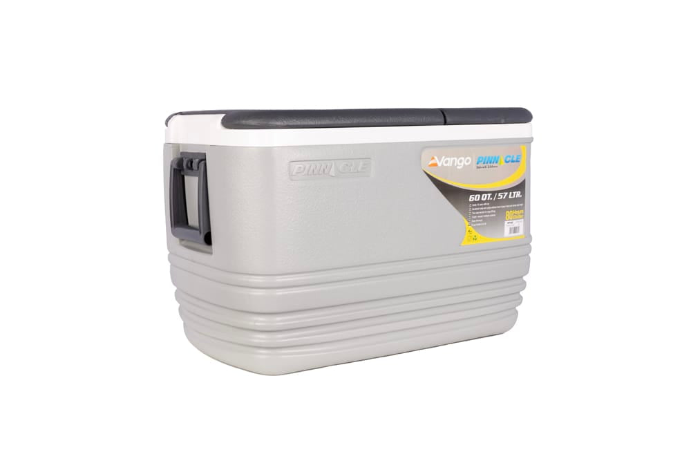 Vango Pinnacle 57 Litre 80 Hour Camping Cool Box - product image, taken from front side angle