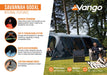 Vango Savannah 600XL 6-Person Family Tent Package - product internal features infographic