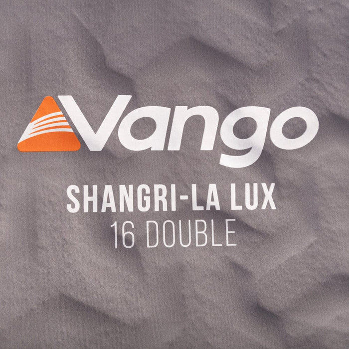 Vango Shangri-La Lux 16 Double Luxury Camping Mattress - product image, showing close-up of logo