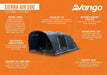 Vango Sierra Air 500 5-Person Inflatable Tent - external features