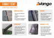 Vango Tacoma 800XL 8-Person Family Camping Tent - product construction types infographic