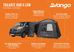 Vango Tailgate AirHub II Low Drive Away Awning - product external features infographic