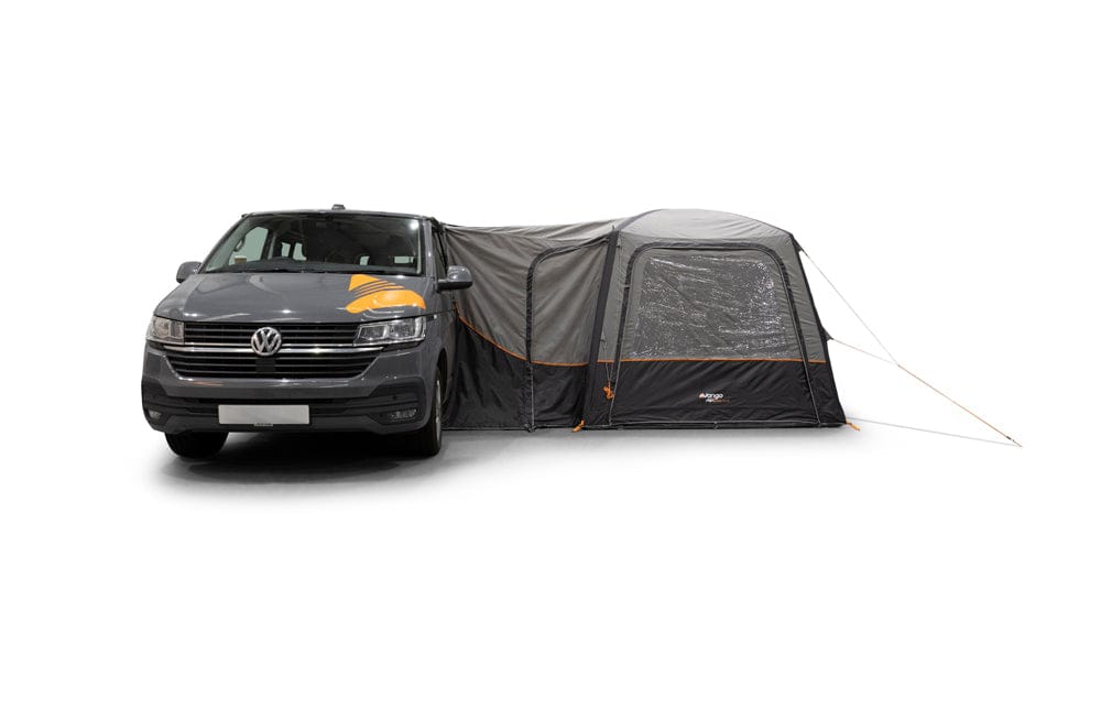 Vango Tailgate AirHub II Low Drive Away Awning - product image, shown from side view attached to vehicle