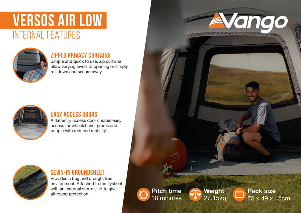 Vango Versos Air Inflatable Cloud Grey Drive Away Awning - Low