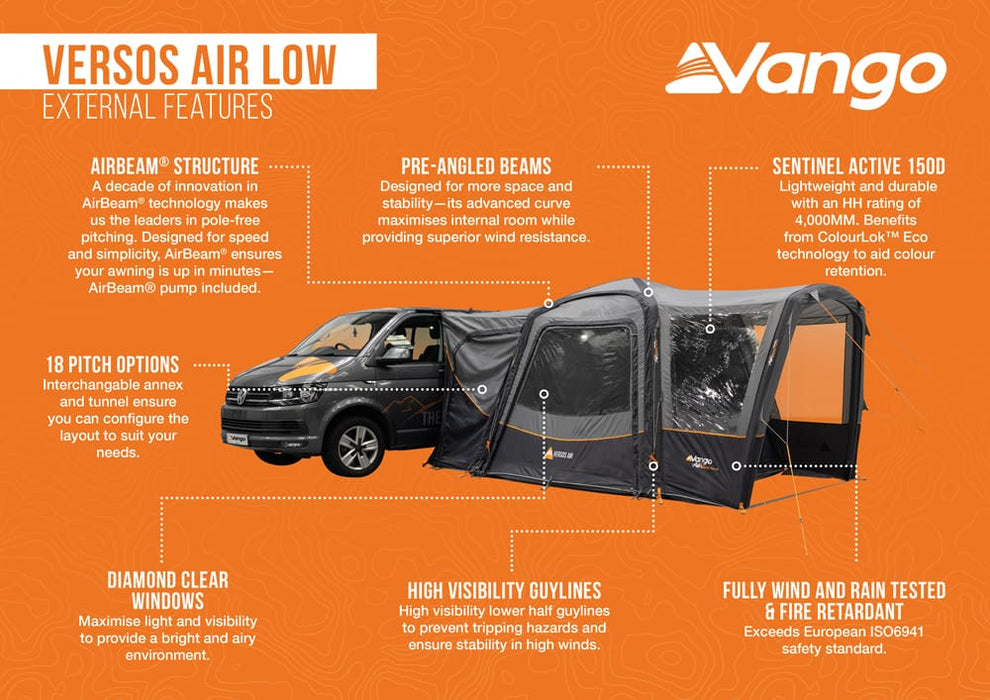 Vango Versos Air Inflatable Cloud Grey Drive Away Awning - Low