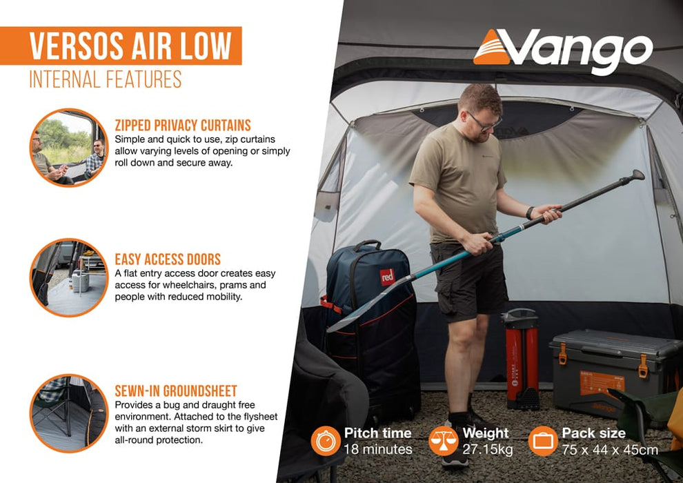 Vango Versos Air Inflatable Cloud Grey Drive Away Awning - Low