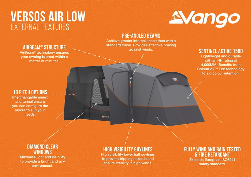 Vango Versos Air Inflatable Cloud Grey Drive Away Awning - Low