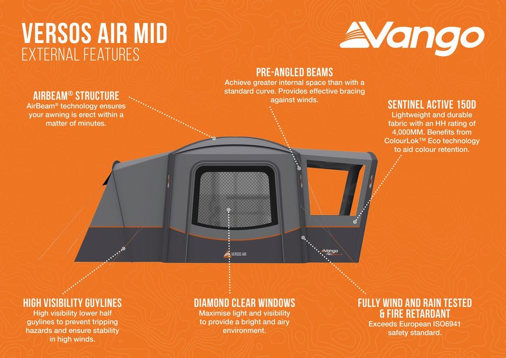 Vango Versos Air Inflatable Cloud Grey Drive Away Awning - Mid