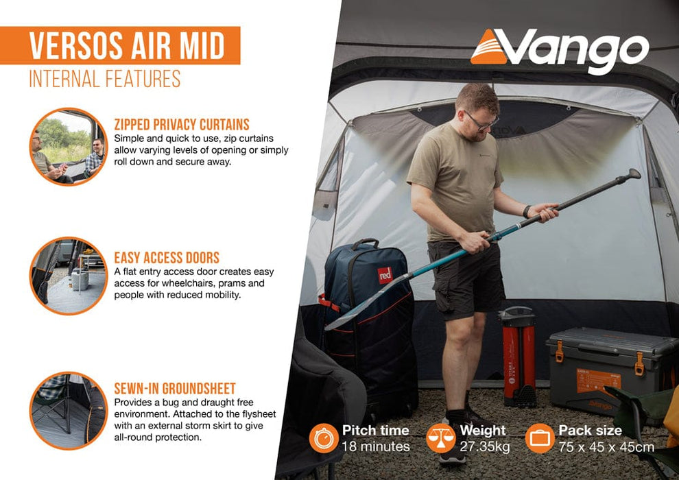 Vango Versos Air Inflatable Cloud Grey Drive Away Awning - Mid