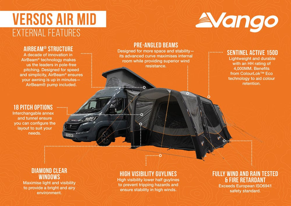 Vango Versos Air Inflatable Cloud Grey Drive Away Awning - Mid