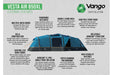 Vango Vesta AIR 850XL Inflatable 8 Berth Tunnel Tent & Groundsheet Package External features