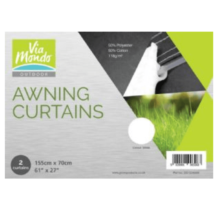 Via Mondo Awning Curtains 155 X 70cm White Set Of 2