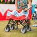 VW Foldable Trolley - Titan Red lifestyle image of trolley being folded