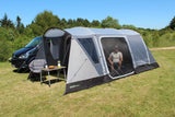 Outdoor Revolution Cacos Air SL Low Driveaway Awning side profile lifestyle image of mesh window open