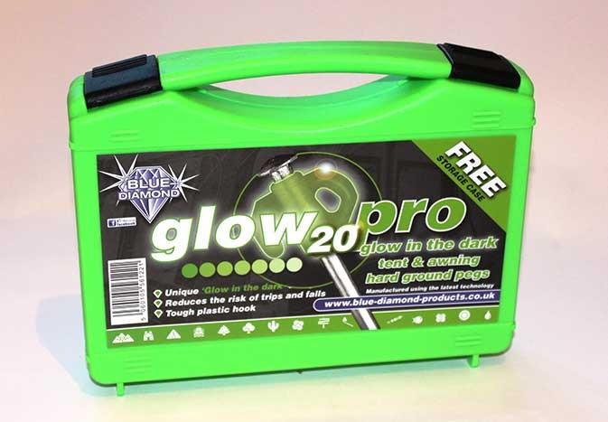 glow in the dark tent pegs Blue Diamond Glow in the Dark Pro Hard Pegs X20 — Aztec Leisure