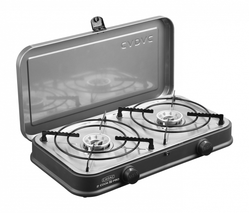 Cadac 2 Cook 2 Pro Deluxe Quick Release LPG Gas Stove showing pot holders